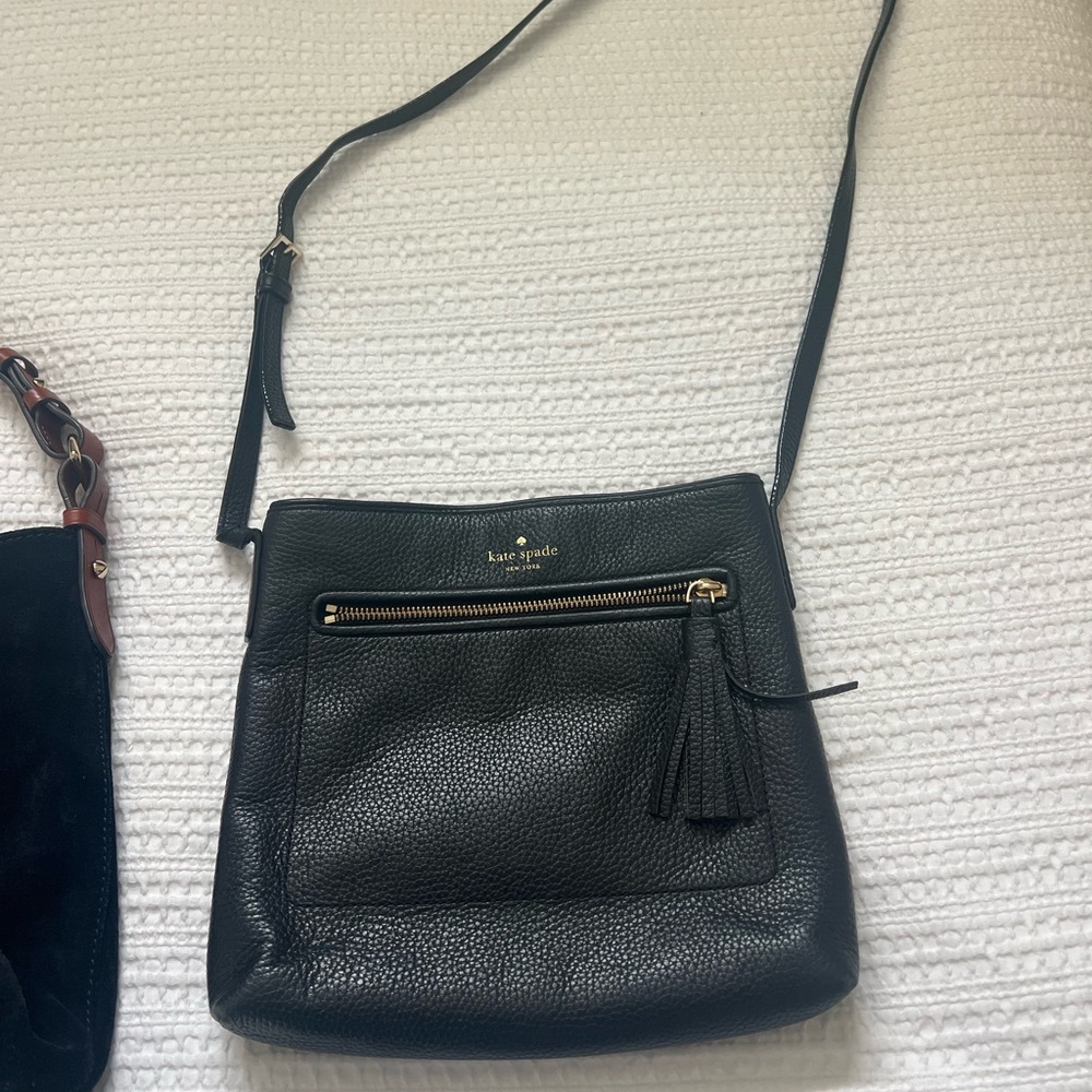 Kate Spade Black Pebbled Crossbody Bag